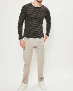 Replay T-Shirt Basic rayure noir/gris