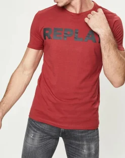 New Replay T-Shirt Big Logo rouge