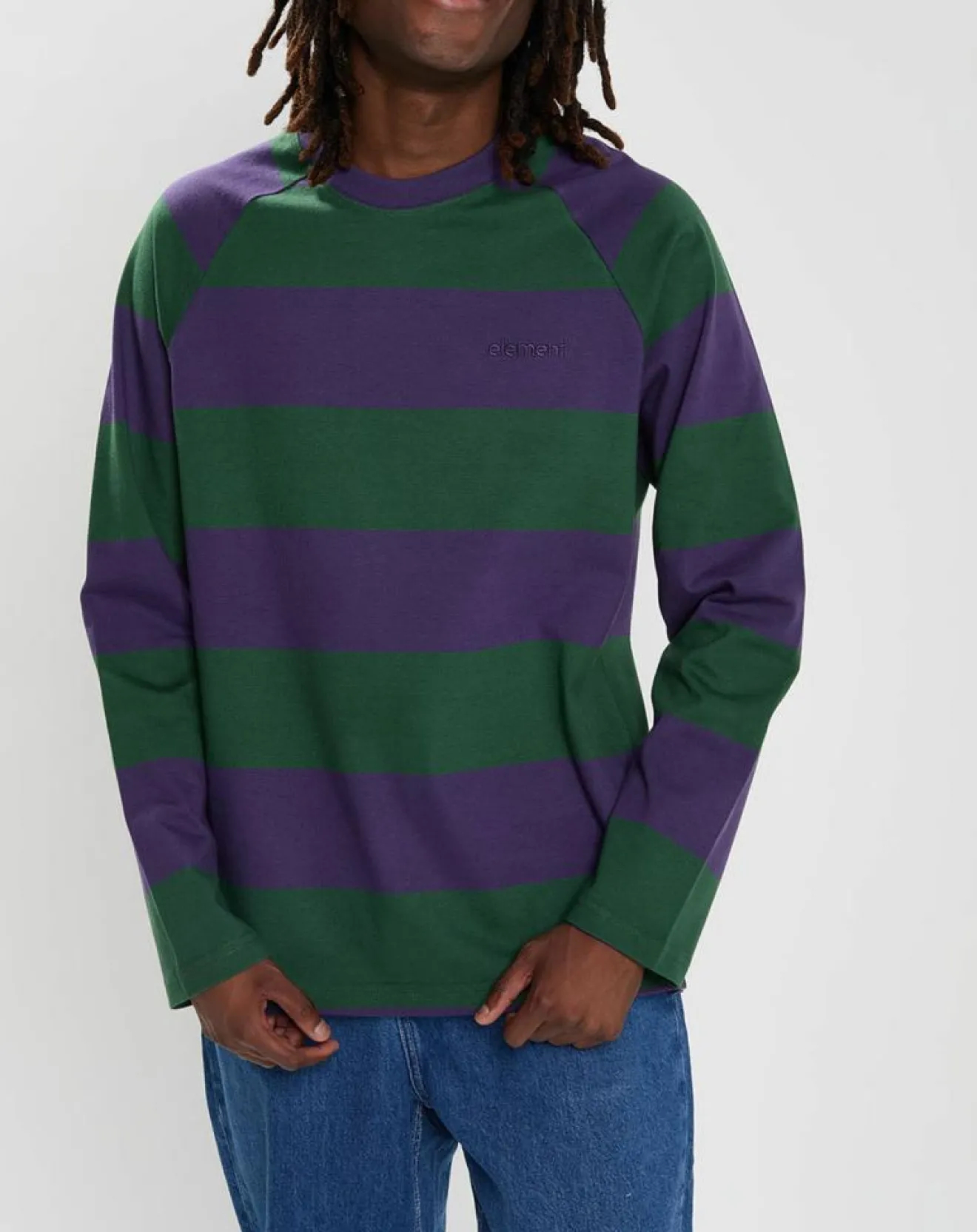 Homme Element T-Shirt Blunt 3.0 rayé Ls vert/violet