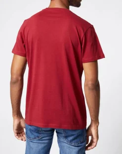 Homme Pepe Jeans T-Shirt Broderick Logo bordeaux