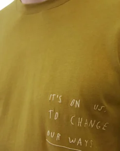 Homme Marc O'Polo T-Shirt col rond message kaki