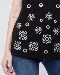 John Galliano T-Shirt Col v noir