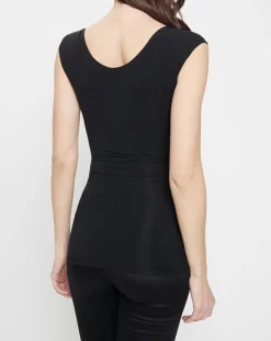 Discount Wolford T-Shirt Coton Contour noir