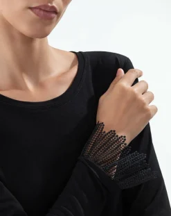 Femme Bleu Blanc Rouge T-Shirt Couture noir