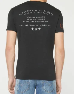 Homme Replay T-Shirt Devil Cœur noir