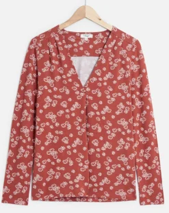 Femme Caroll T-Shirt Doris à fleurs pêche