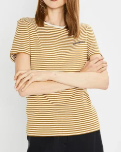 Best Marc O'Polo T-Shirt en Coton à rayures marron/blanc