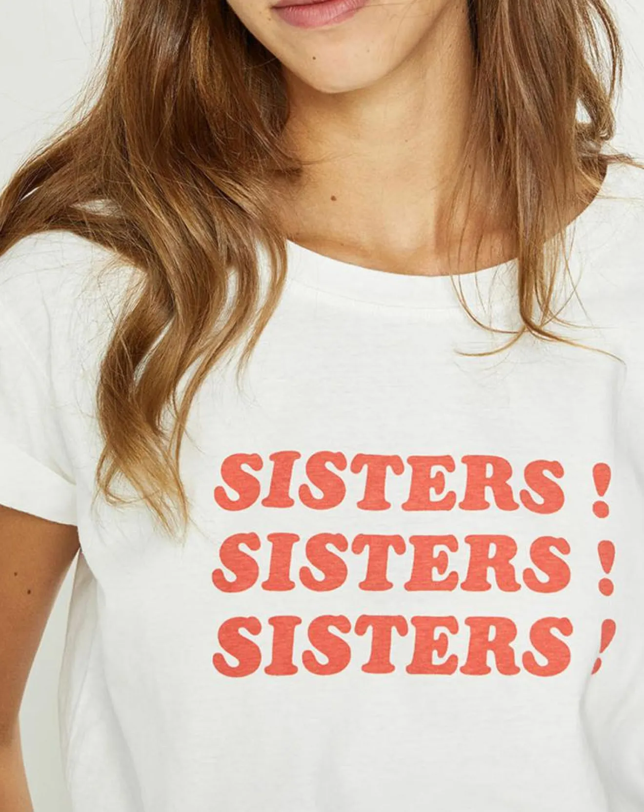 Femme Galeries Lafayette T-Shirt en Coton Bio Sisters blanc