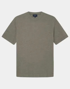 Homme Hackett London T-Shirt en Jersey kaki