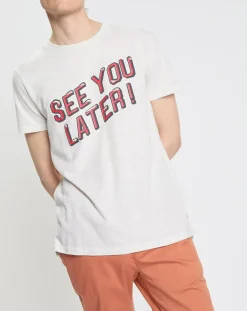 Homme Scotch & Soda T-Shirt en Jersey See You Later blanc