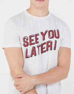 Homme Scotch & Soda T-Shirt en Jersey See You Later blanc