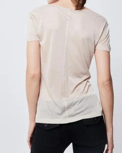 Femme John Galliano T-Shirt fin avec imprimé beige/violet/rose