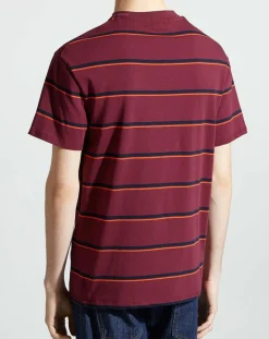 Homme Galeries Lafayette T-Shirt Flooray mc pique rayé bordeaux