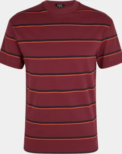 Homme Galeries Lafayette T-Shirt Flooray mc pique rayé bordeaux