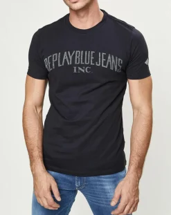 Homme Replay T-Shirt Gfg Logo noir