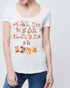 New John Galliano T-Shirt imprimé blanc cassé/multicolore