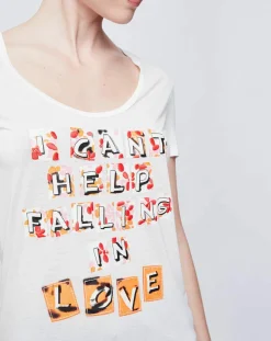 New John Galliano T-Shirt imprimé blanc cassé/multicolore