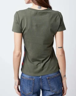 Femme John Galliano T-Shirt imprimé drapeau vert sapin