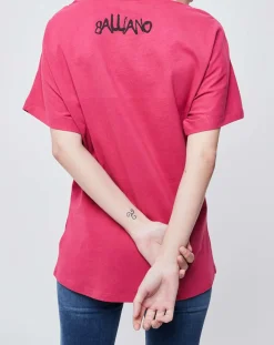 Outlet John Galliano T-Shirt imprimé rose foncé