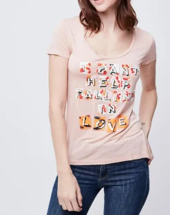 Femme John Galliano T-Shirt imprimé rose saumon