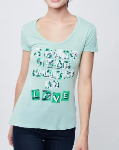 Discount John Galliano T-Shirt imprimé vert d'eau/vert/blanc