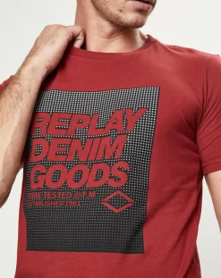 Homme Replay T-Shirt 3J rouge