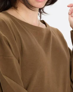 Femme Marc O'Polo T-Shirt jersey stretch marron