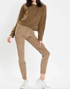 Femme Marc O'Polo T-Shirt jersey stretch marron