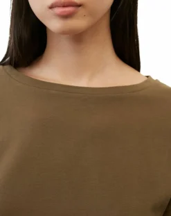 Femme Marc O'Polo T-Shirt jersey stretch marron
