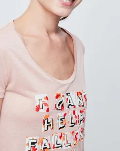 Hot John Galliano T-Shirt rose pâle