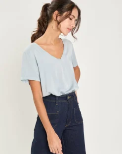 Outlet Yerse T-Shirt Lane gris bleu