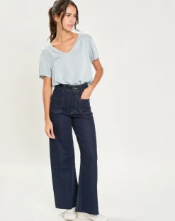 Outlet Yerse T-Shirt Lane gris bleu