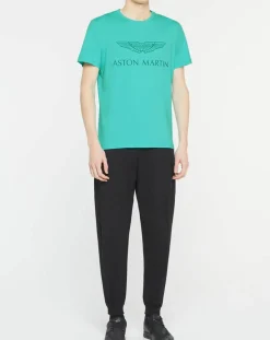 Clearance Hackett London T-Shirt Logo Aston Martin Racing turquoise
