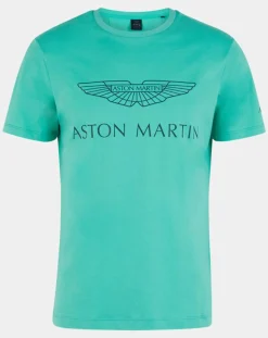 Clearance Hackett London T-Shirt Logo Aston Martin Racing turquoise