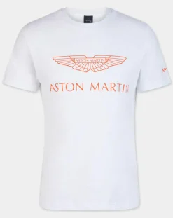 Clearance Hackett London T-Shirt Logo Aston Martin Racing blanc
