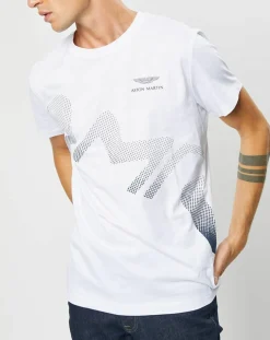 New Hackett London T-Shirt Logo Aston Martin Racing blanc