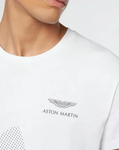 New Hackett London T-Shirt Logo Aston Martin Racing blanc