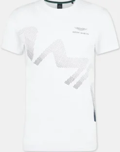 New Hackett London T-Shirt Logo Aston Martin Racing blanc