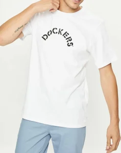 Homme Dockers T-Shirt Logo blanc