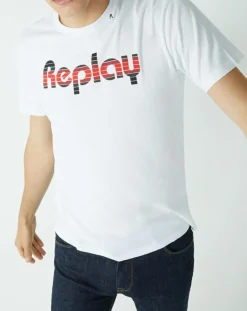 Replay T-Shirt Logo blanc