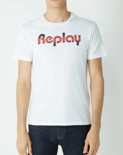 Replay T-Shirt Logo blanc