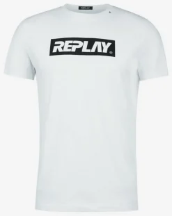 Online Replay T-Shirt Logo blanc