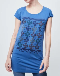 Hot John Galliano T-Shirt Long imprimé bleu