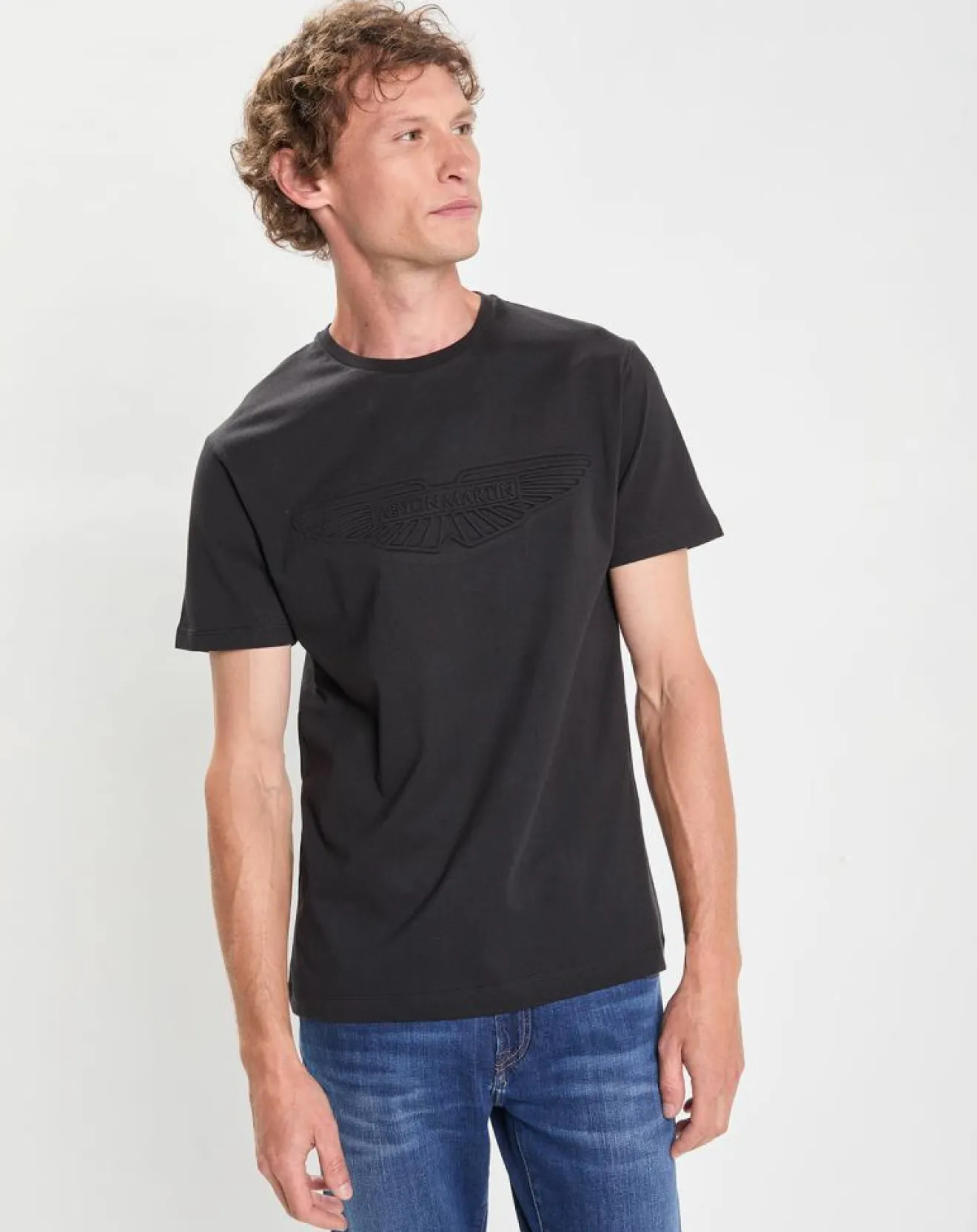 Clearance Hackett London T-Shirt manches courtes Aston Martin Racing Embossé noir