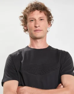 Clearance Hackett London T-Shirt manches courtes Aston Martin Racing Embossé noir