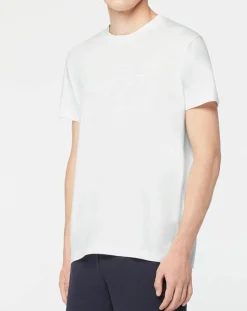 Homme Gant T-Shirt manches courtes Uni Blaosn Brodé T/T écru