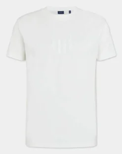 Homme Gant T-Shirt manches courtes Uni Blaosn Brodé T/T écru