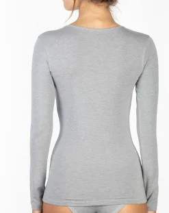 Femme Mare T-Shirt Marion en Micromodal gris clair