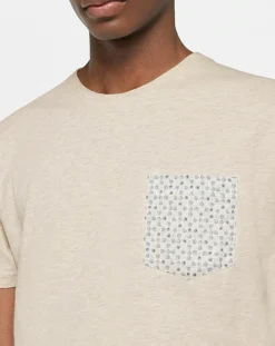 Homme Hackett London T-Shirt poche fantaisie beige chiné