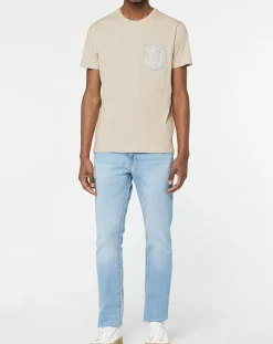 Homme Hackett London T-Shirt poche fantaisie beige chiné
